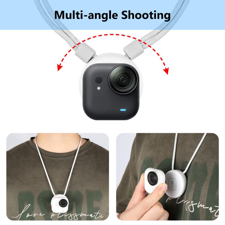 Per Insta360 Go 3 Ultra, supporto magnetico per ciondolo PULUZ aggiornato, tracolla a sgancio rapido., For Insta360 GO Ultra