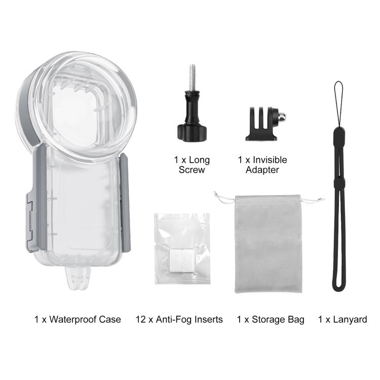 Custodia subacquea impermeabile sigillata PULUZ 50m per Insta360 X5, edizione Youth, Waterproof Diving Case, Youth Edition