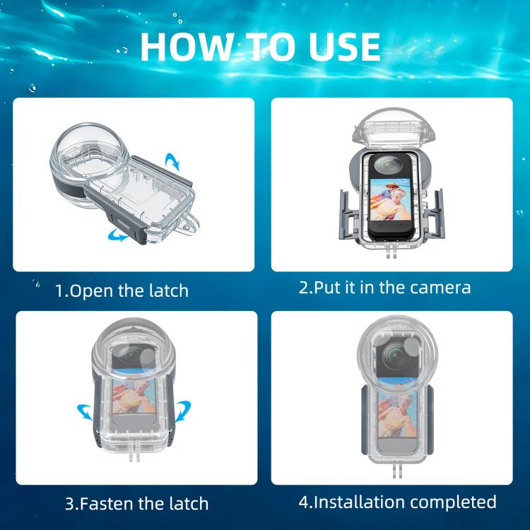 Custodia subacquea impermeabile sigillata PULUZ 50m per Insta360 X5, edizione Youth, Waterproof Diving Case, Youth Edition