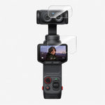 Pellicola protettiva in vetro temperato HD 9H 2.5D per schermo Insta360 Luna Ultra PULUZ + protezione per obiettivo