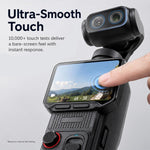 Pellicola protettiva in vetro temperato HD 9H 2.5D per schermo Insta360 Luna Ultra PULUZ + protezione per obiettivo