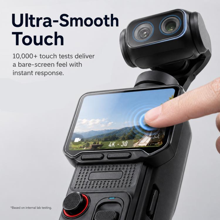 Pellicola protettiva in vetro temperato HD 9H 2.5D per schermo Insta360 Luna Ultra PULUZ + protezione per obiettivo