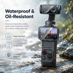 Pellicola protettiva in vetro temperato HD 9H 2.5D per schermo Insta360 Luna Ultra PULUZ + protezione per obiettivo