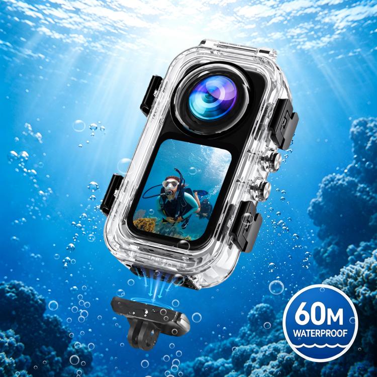 Custodia subacquea impermeabile PULUZ 60M / 196FT con chiusura magnetica invisibile a sgancio rapido per Insta360 X6, Magnetic Quick-Release Waterproof Housing