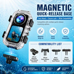 Custodia subacquea impermeabile PULUZ 60M / 196FT con chiusura magnetica invisibile a sgancio rapido per Insta360 X6, Magnetic Quick-Release Waterproof Housing