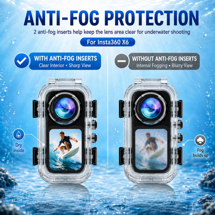 Custodia subacquea impermeabile PULUZ 60M / 196FT con chiusura magnetica invisibile a sgancio rapido per Insta360 X6, Magnetic Quick-Release Waterproof Housing