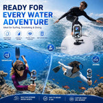 Custodia subacquea impermeabile PULUZ 60M / 196FT per immersioni subacquee, custodia invisibile in PC HD con base a due punte., Two-prong Base Waterproof Housing