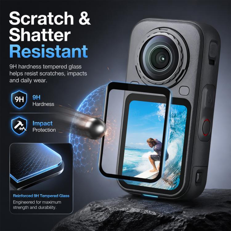 Pellicola in vetro temperato curvo HD 9H 2.5D per Insta360 X6 PULUZ., Screen Film