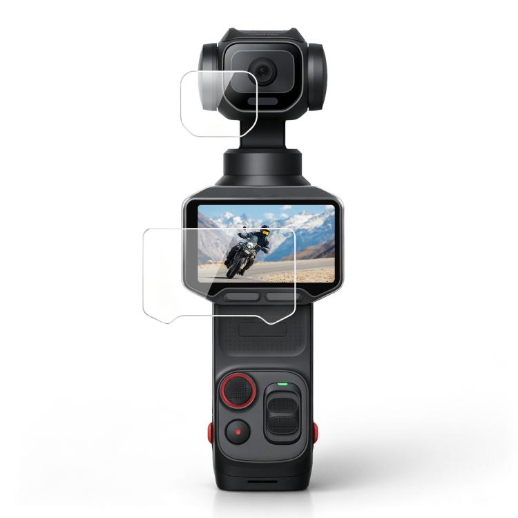 For Insta360 Luna Pro PULUZ 9H 2.5D HD Tempered Glass Lens Protector + Screen Film