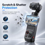 For Insta360 Luna Pro PULUZ 9H 2.5D HD Tempered Glass Lens Protector + Screen Film