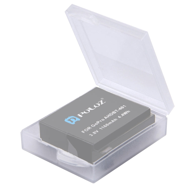Scatola portabatterie trasparente in plastica rigida PULUZ (per batteria GoPro HERO4), AHDBT-301/201, AHDBT-401