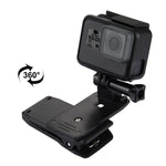PULUZ Zaino girevole a 360 gradi Rec-mounts Supporto con morsetto a sgancio rapido per GoPro Hero11 Nero / HERO10 Nero /9 Nero /8 Nero /7 /6 /5 /5 Sessione /4 Sessione /4 /3+ /3 /2 /1,DJI Osmo Action e altre action camera, Hat Rec-mount