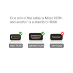 Cavo video PULUZ da 19 pin HDMI a micro HDMI per GoPro Hero11 Black / HERO10 Black / HERO9 Black /8 Black /7 /6 /5 /4 /3+ /3, Sony, LG, Panasonic, Canon, Nikon, smartphone e fotocamere,Lunghezza: 1,5 m, HDMI Cable for Gopro