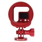 PULUZ Guscio alloggiamento Kit gabbia protettiva in lega di alluminio CNC con chiave in metallo, copriobiettivo, vite e adattatore per treppiede per GoPro HERO5 Session /HERO4 Session /HERO Session, For HERO5 Session UK Stock, For HERO5 Session US Stoc...