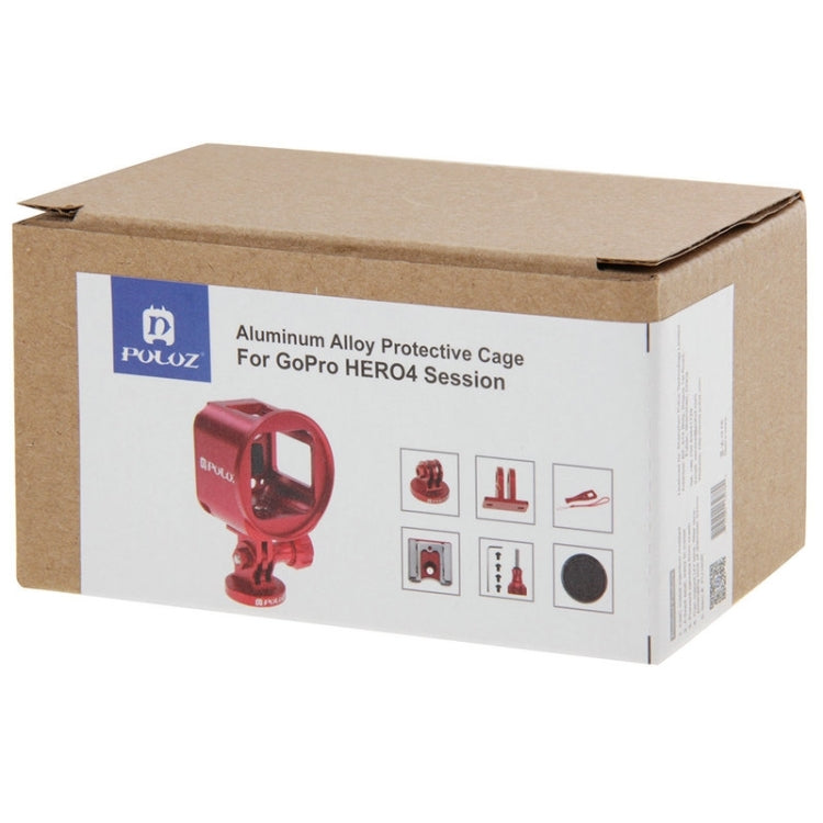 PULUZ Guscio alloggiamento Kit gabbia protettiva in lega di alluminio CNC con chiave in metallo, copriobiettivo, vite e adattatore per treppiede per GoPro HERO5 Session /HERO4 Session /HERO Session, For HERO5 Session UK Stock, For HERO5 Session US Stoc...