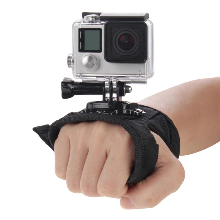 PULUZ Fascia per montaggio con cinturino da palmo stile guanto con rotazione a 360 gradi per GoPro Hero11 Black / HERO10 Black / HERO9 Black / HERO8 Black / HERO7 /6 /5 /5 Session /4 Session /4 /3+ /3 /2 /1, Insta360 ONE R, DJI Osmo Action e altre acti...