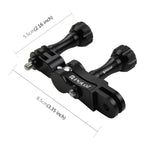 PULUZ Supporto con giunto sferico in alluminio CNC con 2 viti lunghe per GoPro Hero11 Black / HERO10 Black /9 Black /8 Black /7 /6 /5 /5 Session /4 Session /4 /3+ /3 /2 /1, DJI Osmo Actione altre action camera, CN Stock, Ball Joint Mount (US)