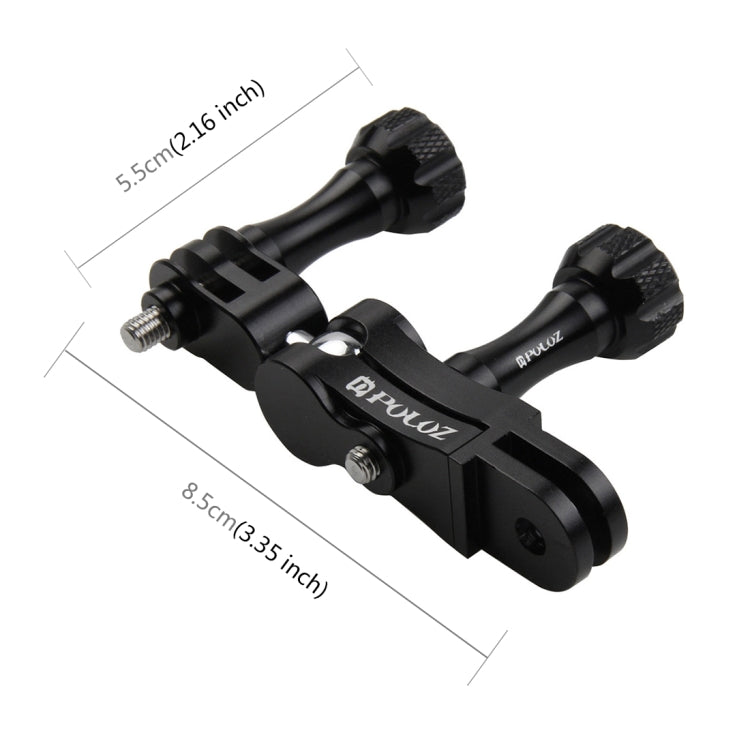 PULUZ Supporto con giunto sferico in alluminio CNC con 2 viti lunghe per GoPro Hero11 Black / HERO10 Black /9 Black /8 Black /7 /6 /5 /5 Session /4 Session /4 /3+ /3 /2 /1, DJI Osmo Actione altre action camera, CN Stock, Ball Joint Mount (US)
