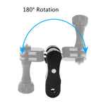PULUZ Supporto con giunto sferico in alluminio CNC con 2 viti lunghe per GoPro Hero11 Black / HERO10 Black /9 Black /8 Black /7 /6 /5 /5 Session /4 Session /4 /3+ /3 /2 /1, DJI Osmo Actione altre action camera, CN Stock, Ball Joint Mount (US)