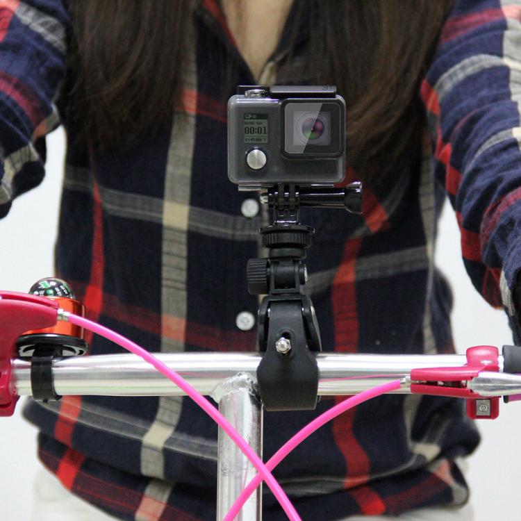 PULUZ Supporto per Manubrio per Bicicletta Moto con Supporto per Treppiede e Vite per GoPro Hero11 Nero / HERO10 Nero /9 Nero /8 Nero /7 /6 /5 /5 Sessione /4 Sessione /4 /3+ /3 /2 /1, DJI Osmo Actione altre action camera, Lengthened Mount