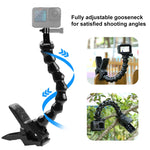 PULUZ Action Sports Camera Jaws Flex Clamp Mount per GoPro Hero11 Black / HERO10 Black /9 Black /8 Black /7 /6 /5 /5 Session /4 Session /4 /3+ /3 /2 /1, DJI Osmo Action e altroTelecamere d'azione, Jaws Mount, Jaws Mount(AE)