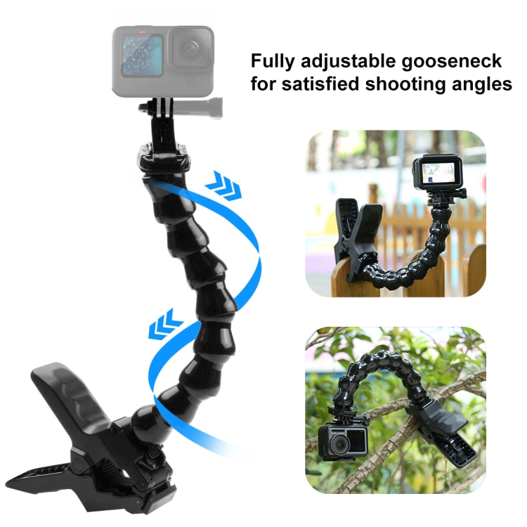 PULUZ Action Sports Camera Jaws Flex Clamp Mount per GoPro Hero11 Black / HERO10 Black /9 Black /8 Black /7 /6 /5 /5 Session /4 Session /4 /3+ /3 /2 /1, DJI Osmo Action e altroTelecamere d'azione, Jaws Mount, Jaws Mount(AE)