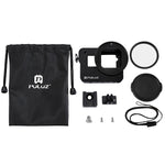 PULUZ Custodia Gabbia protettiva in lega di alluminio CNC con telaio assicurativo e lente UV da 52 mm per GoPro HERO (2018) /7 Nero /6 /5, For HERO6 /5 Pull Frame UK Stock, For HERO6 /5 Pull Frame US Stock, For HERO6 /5 Pull Frame AE Stock             ...