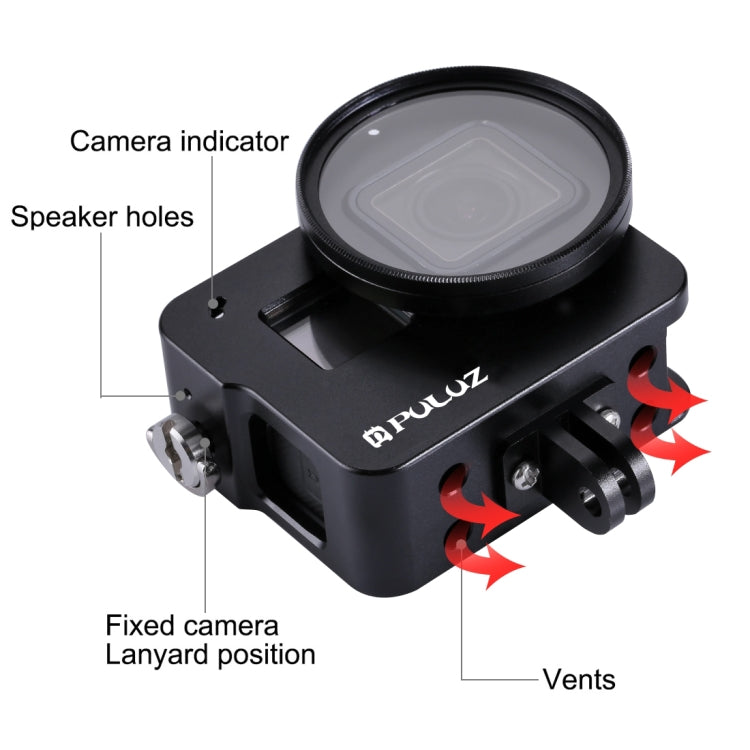 PULUZ Custodia Gabbia protettiva in lega di alluminio CNC con obiettivo UV da 52 mm per GoPro HERO (2018) /7 Nero /6 /5, For HERO6 /5 No Frame UK Stock, For HERO6 /5 No Frame US Stock, For HERO6 /5 No Frame AE Stock, For HERO6 /5 No Frame              ...
