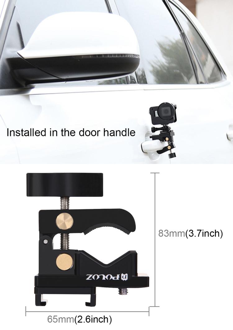 PULUZ Morsetto di fissaggio universale con supporto in lega di alluminio per GoPro Hero11 Black / HERO10 Black /9 Black /8 Black /7 /6 /5 /5 Session /4 Session /4 /3+ /3 /2 /1, DJI Osmo Action e altre azioniMacchine fotografiche, Fixing Clamp Mount