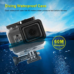 PULUZ per GoPro HERO (2018) / HERO7 Black /6 /5 Custodia subacquea impermeabile da 60 m Custodia protettiva per immersione con fibbia Supporto di base e vite, For HERO5
