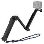 PULUZ Treppiede pieghevole con impugnatura a 3 vie Monopiede con estensione selfie-stick per GoPro, Insta360 ONE R, DJI Osmo Action e altre action camera, Lunghezza: 20-58 cm, Length: 20-58cm, Length: 20-58cm(AE)