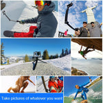 PULUZ Treppiede pieghevole con impugnatura a 3 vie Monopiede con estensione selfie-stick per GoPro, Insta360 ONE R, DJI Osmo Action e altre action camera, Lunghezza: 20-58 cm, Length: 20-58cm, Length: 20-58cm(AE)