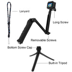 PULUZ Treppiede pieghevole con impugnatura a 3 vie Monopiede con estensione selfie-stick per GoPro, Insta360 ONE R, DJI Osmo Action e altre action camera, Lunghezza: 20-58 cm, Length: 20-58cm, Length: 20-58cm(AE)