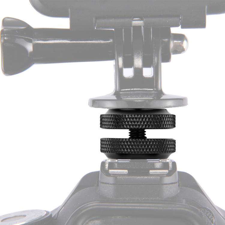 Adattatore a vite rinforzato PULUZ Hot Shoe da 1/4 pollici con doppio dado per fotocamere DSLR, GoPro HERO10 Black / HERO9 Black / HERO8 Black / HERO7 /6 /5 /5 Session /4 Session /4 /3+ /3 /2 /1,Xiaoyi e altre action camera, Double Nut