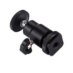 Testa per treppiede con slitta fredda PULUZ Testa a vite per treppiede da 1/4 di pollice con bloccaggio, Hot Shoe Tripod Head