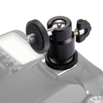 Testa per treppiede con slitta fredda PULUZ Testa a vite per treppiede da 1/4 di pollice con bloccaggio, Hot Shoe Tripod Head