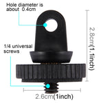 PULUZ Adattatore per montaggio su treppiede a vite da 1/4 di pollice per GoPro Hero11 Nero / HERO10 Nero /9 Nero /8 Nero /7 /6 /5 /5 Sessione /4 Sessione /4 /3+ /3 /2 /1, DJI Osmo Action eAltre action camera Foro per vite diametro 5 mm, diametro 3,3 cm...