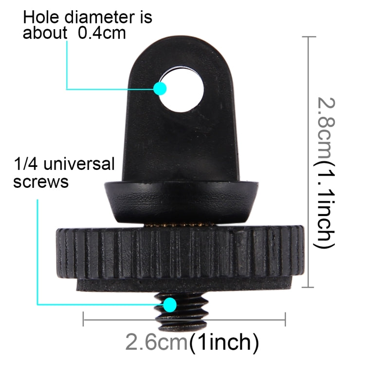 PULUZ Adattatore per montaggio su treppiede a vite da 1/4 di pollice per GoPro Hero11 Nero / HERO10 Nero /9 Nero /8 Nero /7 /6 /5 /5 Sessione /4 Sessione /4 /3+ /3 /2 /1, DJI Osmo Action eAltre action camera Foro per vite diametro 5 mm, diametro 3,3 cm...