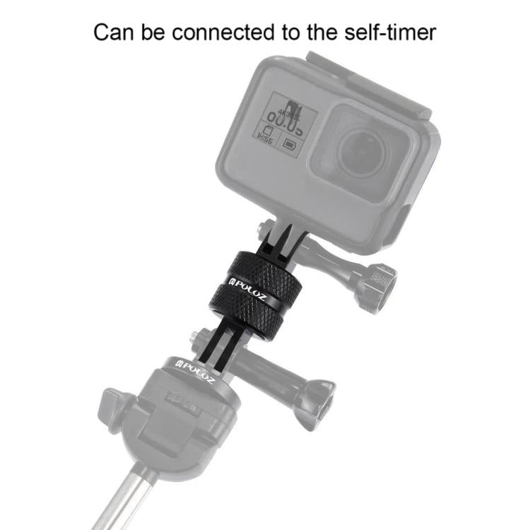 PULUZ Supporto per treppiede con braccio di estensione girevole CNC con rotazione a 360 gradi per GoPro Hero11 Nero / HERO10 Nero /9 Nero /8 Nero /7 /6 /5 /5 Sessione /4 Sessione /4 /3+ /3 /2 /1, DJI OsmoAzione e altre action cam, Extension Adapter
