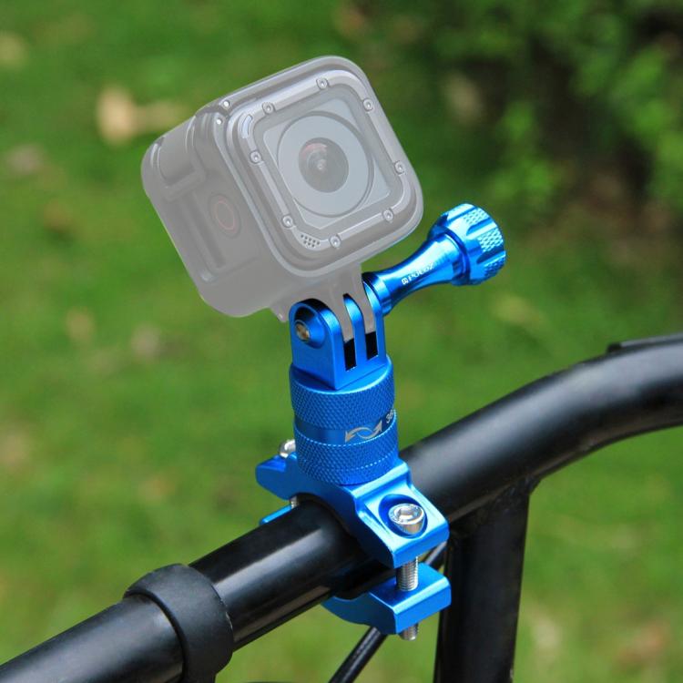 PULUZ Supporto adattatore per manubrio in alluminio per bici con rotazione a 360 gradi con vite per GoPro Hero11 nero / HERO10 nero /9 nero /8 nero /7 /6 /5 /5 sessione /4 sessione /4 /3+ /3 /2 /1, DJI OsmoAzione e altre action cam, AE Stock (Blue)    ...