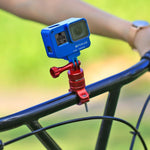 PULUZ Supporto adattatore per manubrio in alluminio per bici con rotazione a 360 gradi con vite per GoPro Hero11 nero / HERO10 nero /9 nero /8 nero /7 /6 /5 /5 sessione /4 sessione /4 /3+ /3 /2 /1, DJI OsmoAzione e altre action cam, AE Stock (Blue)    ...