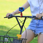 PULUZ Supporto adattatore per manubrio in alluminio per bici con rotazione a 360 gradi con vite per GoPro Hero11 nero / HERO10 nero /9 nero /8 nero /7 /6 /5 /5 sessione /4 sessione /4 /3+ /3 /2 /1, DJI OsmoAzione e altre action cam, AE Stock (Blue)    ...