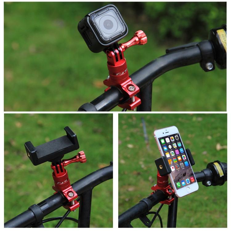 PULUZ Supporto adattatore per manubrio in alluminio per bici con rotazione a 360 gradi con vite per GoPro Hero11 nero / HERO10 nero /9 nero /8 nero /7 /6 /5 /5 sessione /4 sessione /4 /3+ /3 /2 /1, DJI OsmoAzione e altre action cam, AE Stock (Blue)    ...