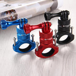 PULUZ Supporto adattatore per manubrio in alluminio per bici con rotazione a 360 gradi con vite per GoPro Hero11 nero / HERO10 nero /9 nero /8 nero /7 /6 /5 /5 sessione /4 sessione /4 /3+ /3 /2 /1, DJI OsmoAzione e altre action cam, AE Stock (Blue)    ...