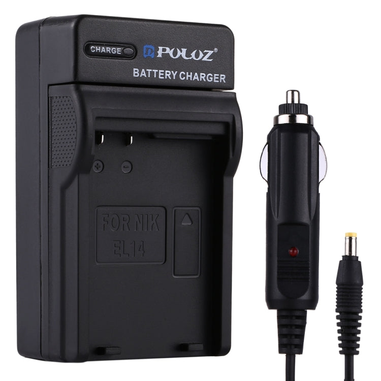 Caricabatteria da auto per batteria per fotocamera digitale PULUZ per batteria Nikon EN-EL14, EN-EL14 Car Charger