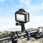PULUZ Supporto adattatore per manubrio in alluminio per bici con rotazione a 360 gradi con vite per GoPro Hero11 nero / HERO10 nero /9 nero /8 nero /7 /6 /5 /5 sessione /4 sessione /4 /3+ /3 /2 /1, DJI OsmoAzione e altre action cam                     ...