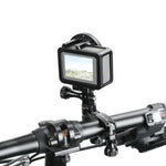 PULUZ Supporto adattatore per manubrio in alluminio per bici con rotazione a 360 gradi con vite per GoPro Hero11 nero / HERO10 nero /9 nero /8 nero /7 /6 /5 /5 sessione /4 sessione /4 /3+ /3 /2 /1, DJI OsmoAzione e altre action cam                     ...