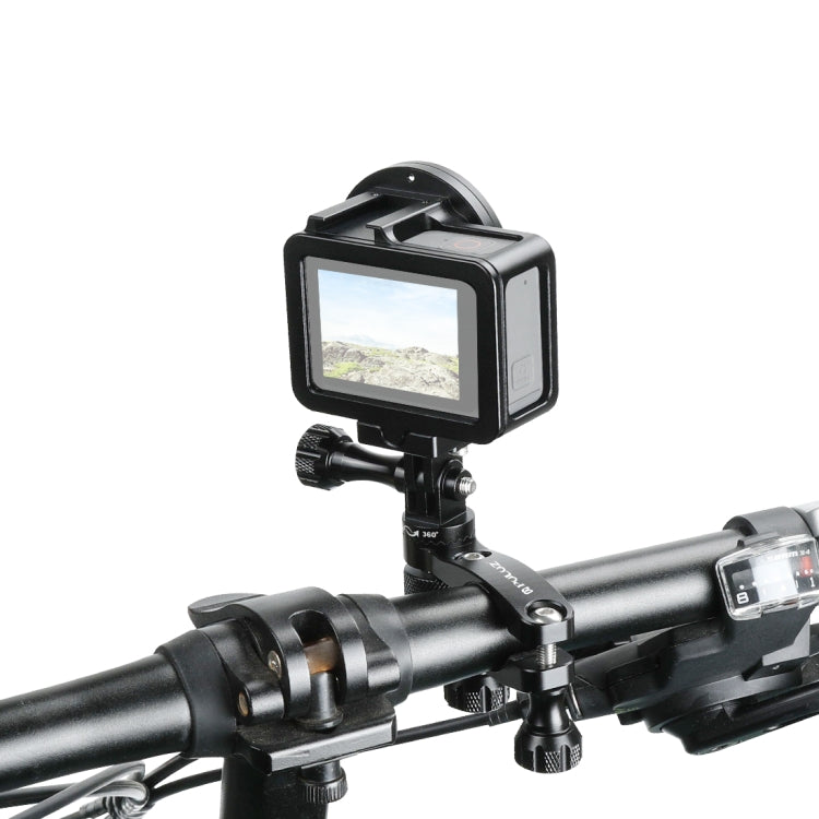 PULUZ Supporto adattatore per manubrio in alluminio per bici con rotazione a 360 gradi con vite per GoPro Hero11 nero / HERO10 nero /9 nero /8 nero /7 /6 /5 /5 sessione /4 sessione /4 /3+ /3 /2 /1, DJI OsmoAzione e altre action cam                     ...