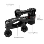 PULUZ Supporto adattatore per manubrio in alluminio per bici con rotazione a 360 gradi con vite per GoPro Hero11 nero / HERO10 nero /9 nero /8 nero /7 /6 /5 /5 sessione /4 sessione /4 /3+ /3 /2 /1, DJI OsmoAzione e altre action cam                     ...