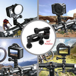 PULUZ Supporto adattatore per manubrio in alluminio per bici con rotazione a 360 gradi con vite per GoPro Hero11 nero / HERO10 nero /9 nero /8 nero /7 /6 /5 /5 sessione /4 sessione /4 /3+ /3 /2 /1, DJI OsmoAzione e altre action cam                     ...